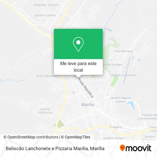 Beliscão Lanchonete e Pizzaria Marilia mapa