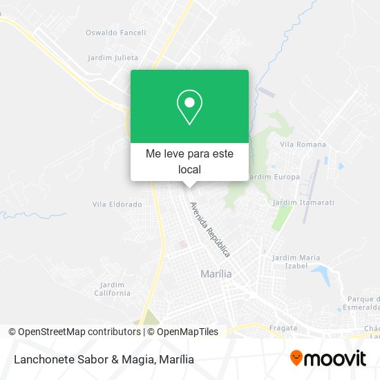 Lanchonete Sabor & Magia mapa