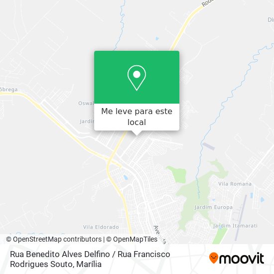 Rua Benedito Alves Delfino / Rua Francisco Rodrigues Souto mapa