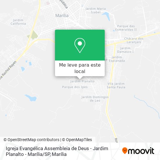 Igreja Evangélica Assembleia de Deus - Jardim Planalto - Marília / SP mapa