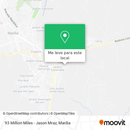 93 Million Miles - Jason Mraz mapa