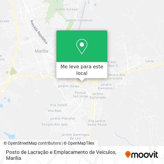 Posto de Lacração e Emplacamento de Veículos mapa