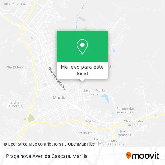 Praça nova Avenida Cascata mapa