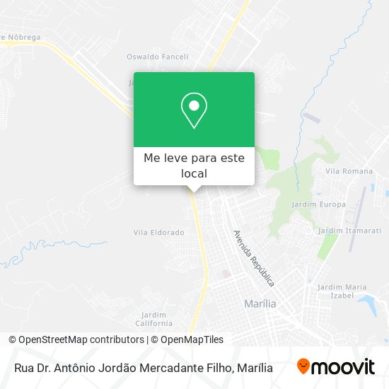 Rua Dr. Antônio Jordão Mercadante Filho mapa