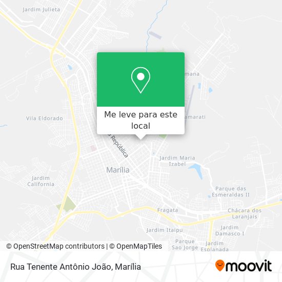 Rua Tenente Antônio João mapa