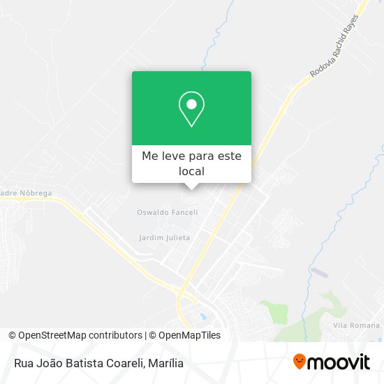 Rua João Batista Coareli mapa