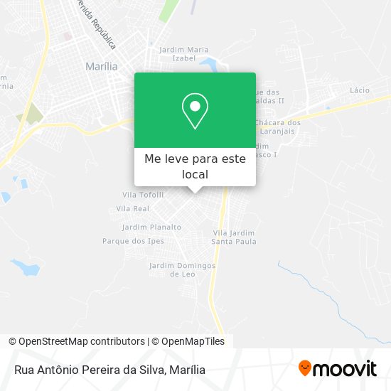 Rua Antônio Pereira da Silva mapa