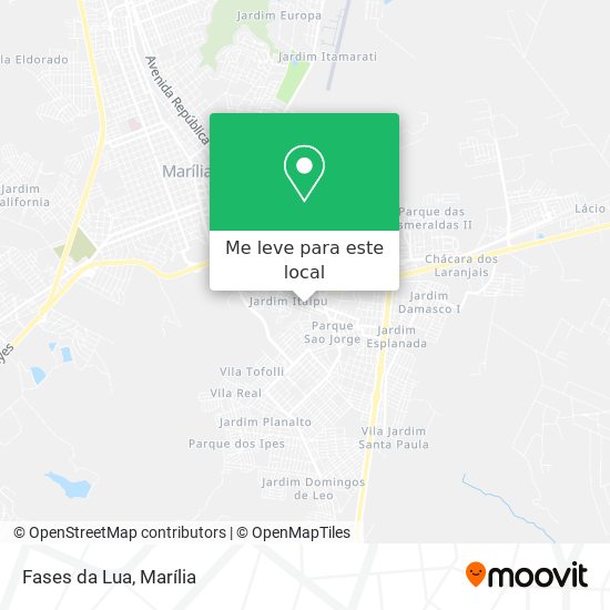 Fases da Lua mapa