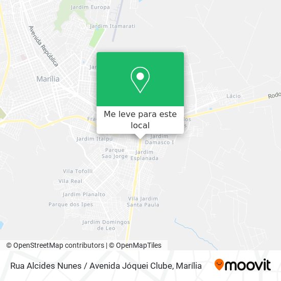 Rua Alcides Nunes / Avenida Jóquei Clube mapa