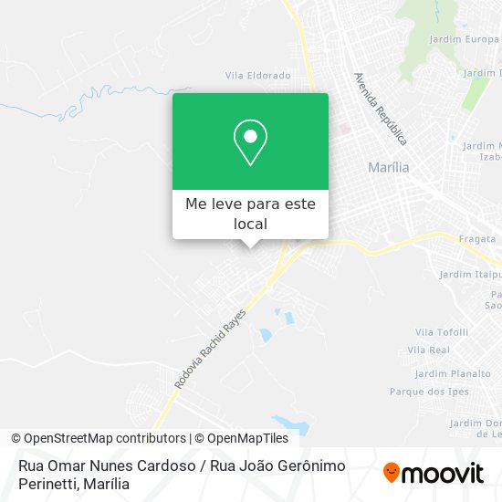 Rua Omar Nunes Cardoso / Rua João Gerônimo Perinetti mapa