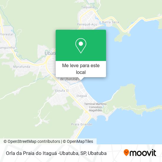 Orla da Praia do Itaguá -Ubatuba, SP mapa
