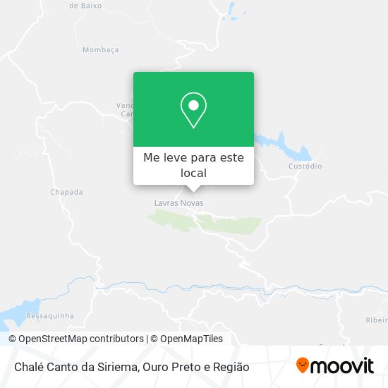 Chalé Canto da Siriema mapa