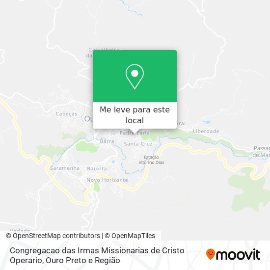 Congregacao das Irmas Missionarias de Cristo Operario mapa