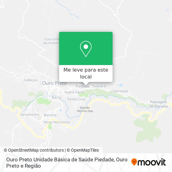 Ouro Preto Unidade Básica de Saúde Piedade mapa