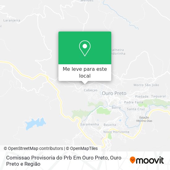 Comissao Provisoria do Prb Em Ouro Preto mapa