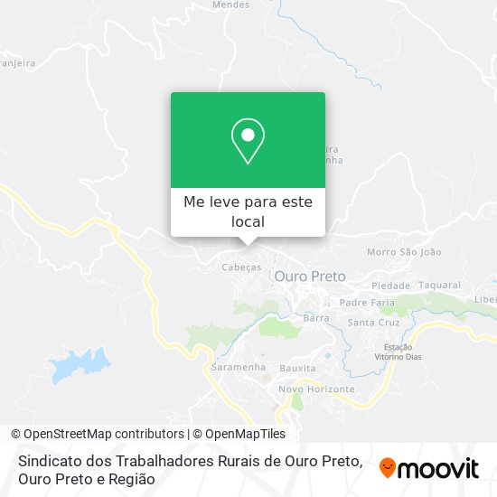 Sindicato dos Trabalhadores Rurais de Ouro Preto mapa