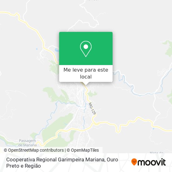 Cooperativa Regional Garimpeira Mariana mapa