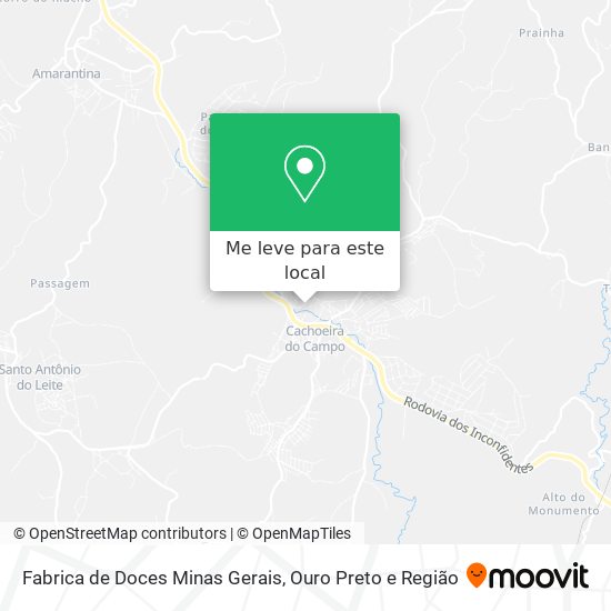 Fabrica de Doces Minas Gerais mapa