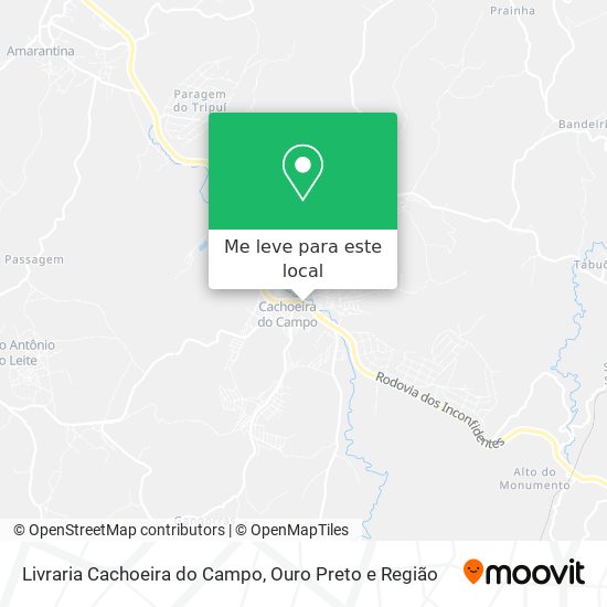 Livraria Cachoeira do Campo mapa