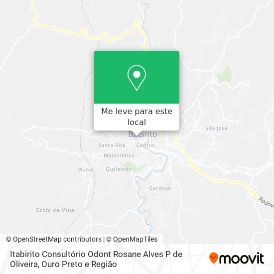 Itabirito Consultório Odont Rosane Alves P de Oliveira mapa