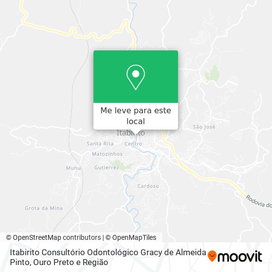 Itabirito Consultório Odontológico Gracy de Almeida Pinto mapa