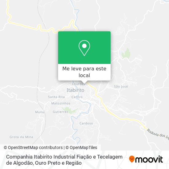 Companhia Itabirito Industrial Fiação e Tecelagem de Algodão mapa