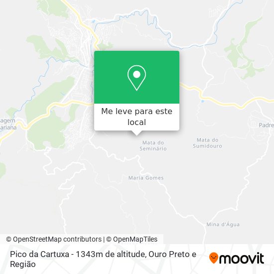 Pico da Cartuxa - 1343m de altitude mapa