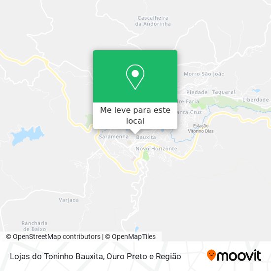 Lojas do Toninho Bauxita mapa