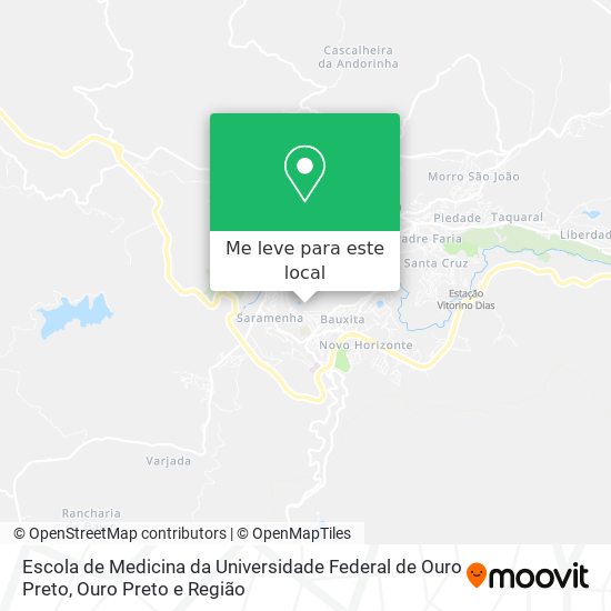 Escola de Medicina da Universidade Federal de Ouro Preto mapa