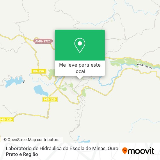 Laboratório de Hidráulica da Escola de Minas mapa