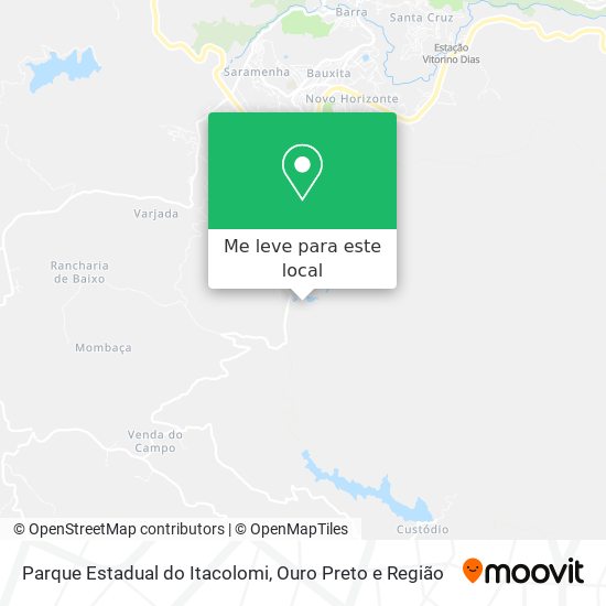 Parque Estadual do Itacolomi mapa
