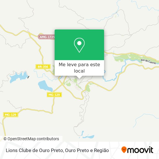 Lions Clube de Ouro Preto mapa