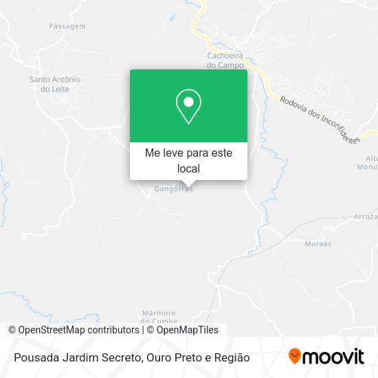 Pousada Jardim Secreto mapa