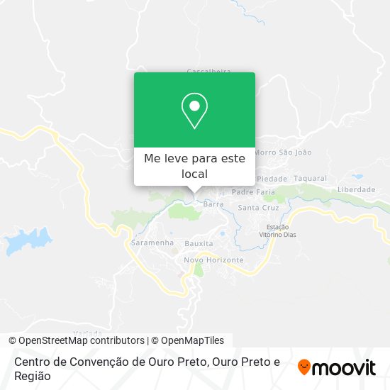 Centro de Convenção de Ouro Preto mapa