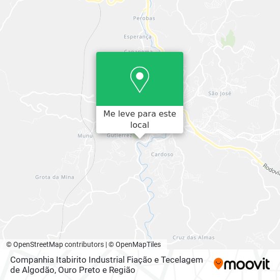 Companhia Itabirito Industrial Fiação e Tecelagem de Algodão mapa