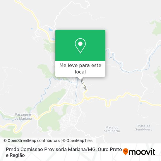 Pmdb Comissao Provisoria Mariana / MG mapa