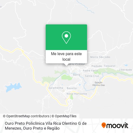 Ouro Preto Policlínica Vila Rica Olentino G de Menezes mapa