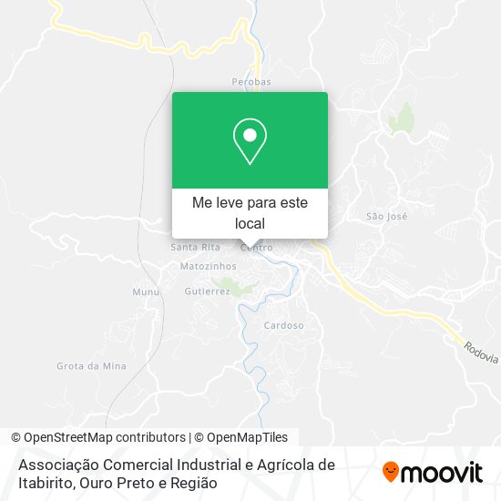 Associação Comercial Industrial e Agrícola de Itabirito mapa
