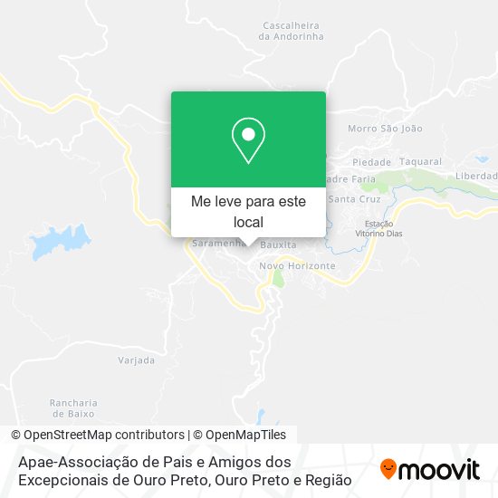 Apae-Associação de Pais e Amigos dos Excepcionais de Ouro Preto mapa
