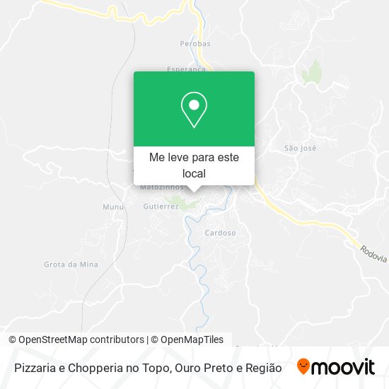 Pizzaria e Chopperia no Topo mapa