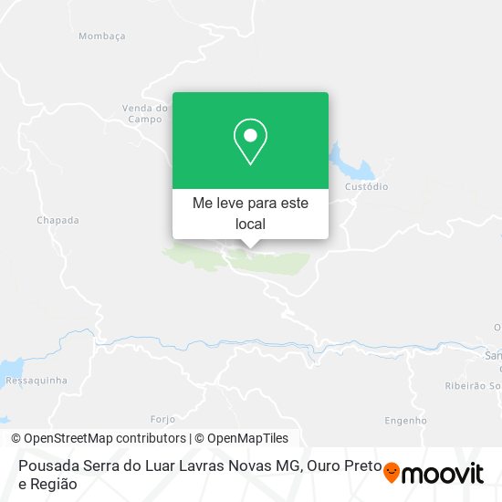 Pousada Serra do Luar Lavras Novas MG mapa