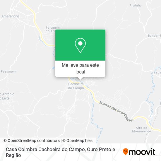 Casa Coimbra Cachoeira do Campo mapa