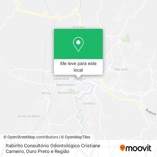 Itabirito Consultório Odontológico Cristiane Carneiro mapa