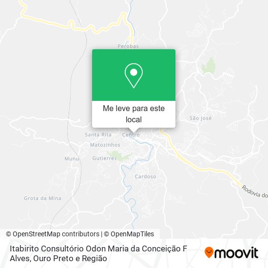 Itabirito Consultório Odon Maria da Conceição F Alves mapa