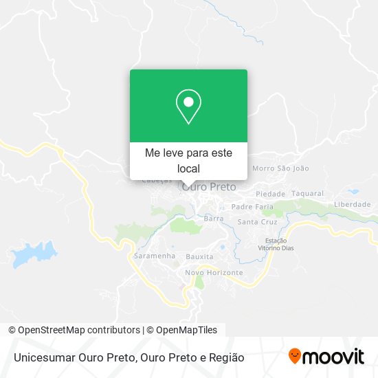 Unicesumar Ouro Preto mapa