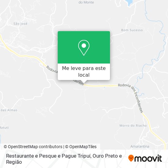 Restaurante e Pesque e Pague Tripuí mapa