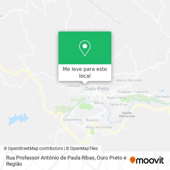 Rua Professor Antônio de Paula Ribas mapa
