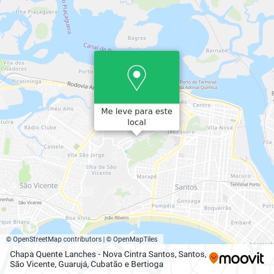Chapa Quente Lanches - Nova Cintra Santos mapa