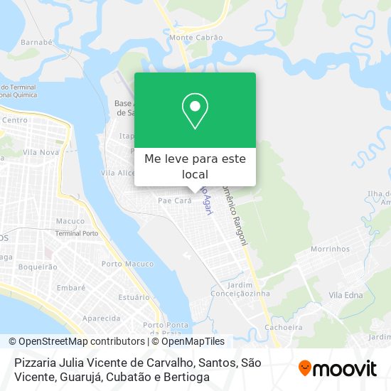 Pizzaria Julia Vicente de Carvalho mapa