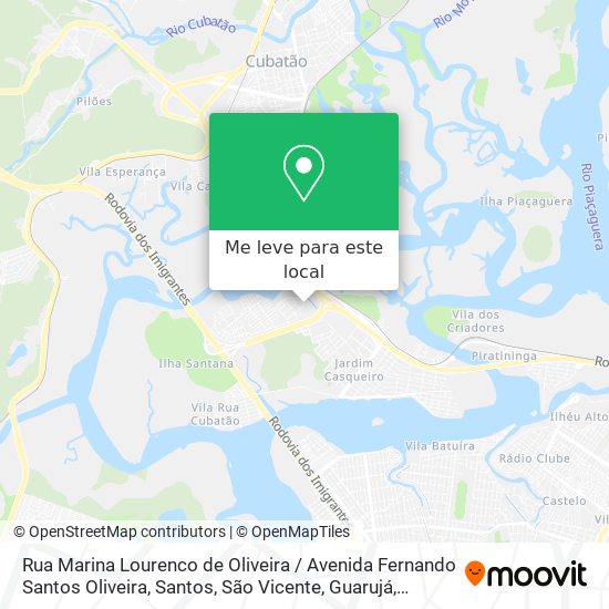 Rua Marina Lourenco de Oliveira / Avenida Fernando Santos Oliveira mapa